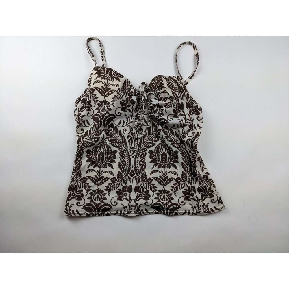 Victoria's Secret Brown & White Tankini Swimsuit Top 36A